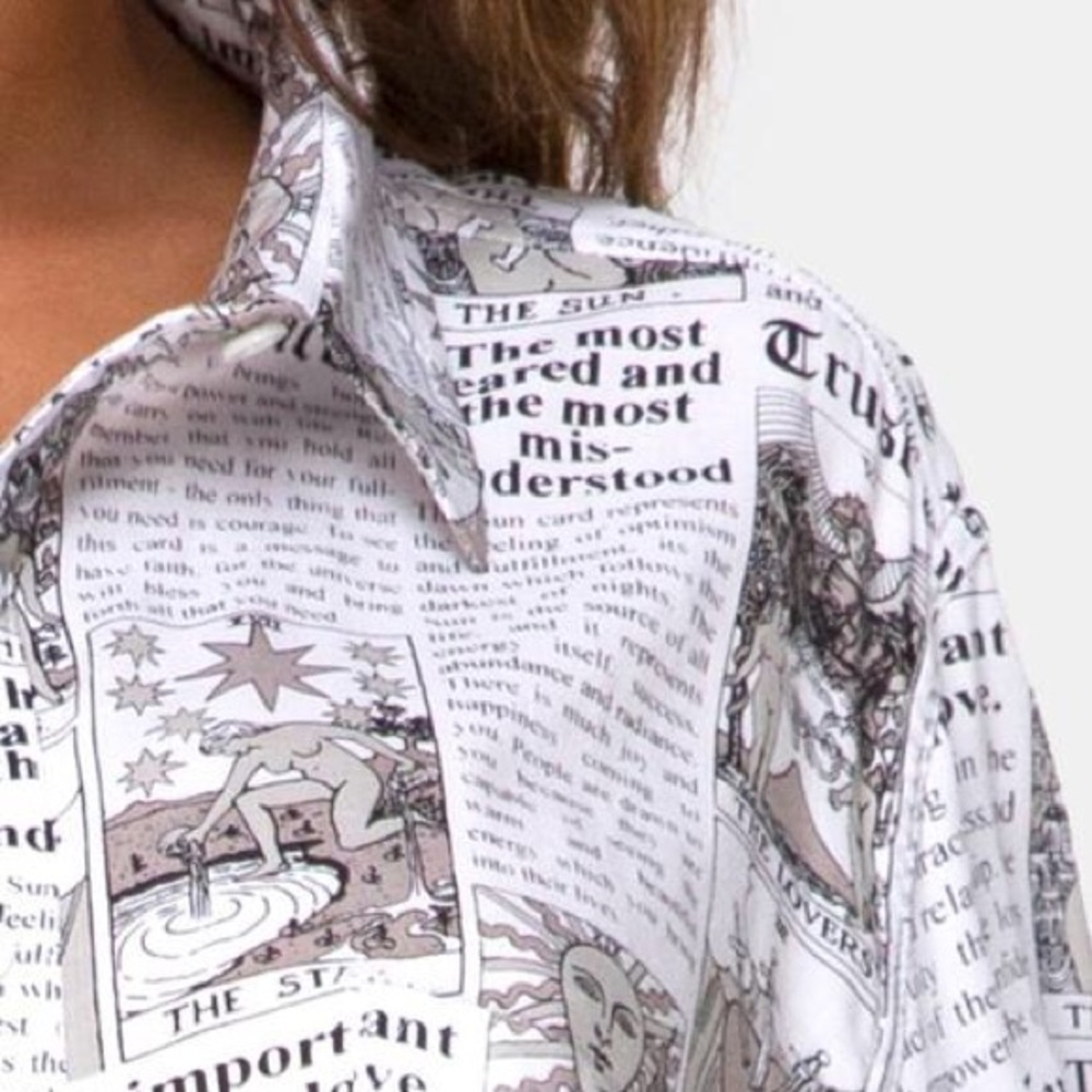 *SOLD OUT* Newsflash Newsaper Print Oxford Shirt - Picture 5 of 5